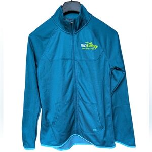 Champion RunDisney Teal Zip Up Every Mile is Magic Jacket Size Large